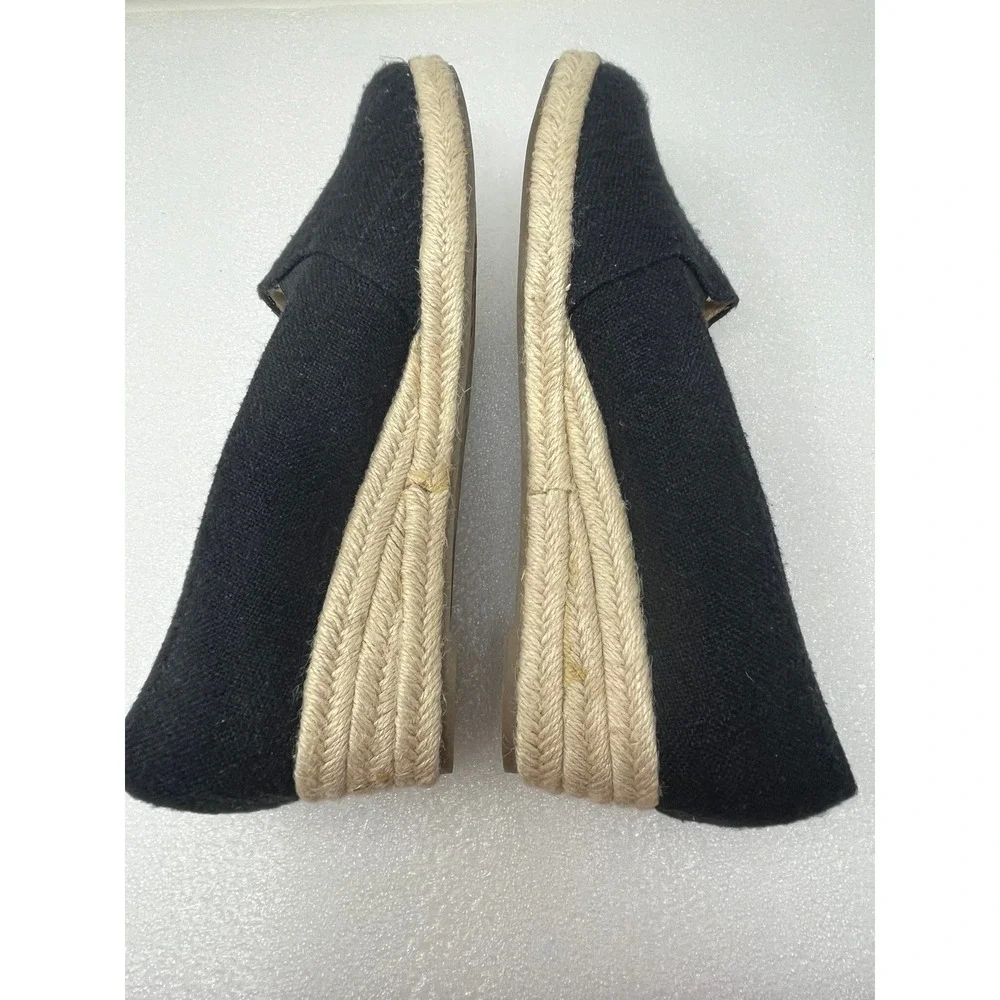 LifeStride Kamilla Black Fabric Espadrille Wedge Pumps Shoes Womens 11W